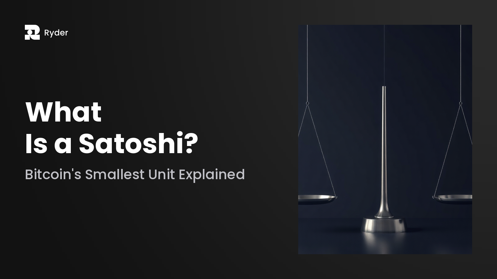 Ryder blog hero — what is a satoshi? bitcoin's smallest unit explained