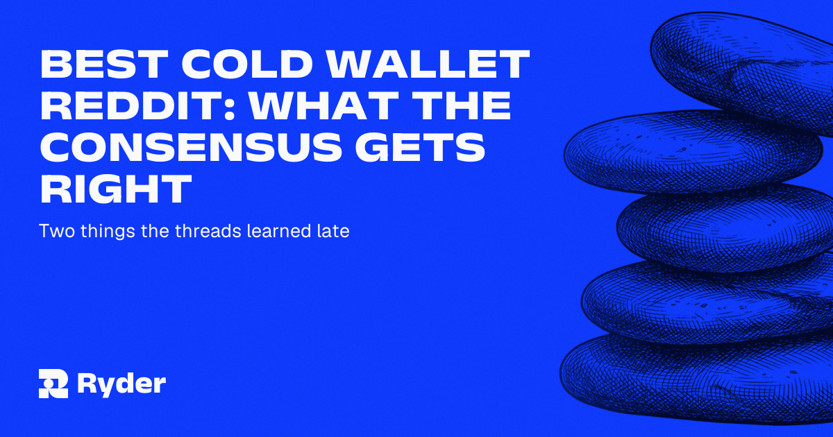 Ryder One hardware wallet and Recovery Tag on a plain surface, seed card left unused beside them