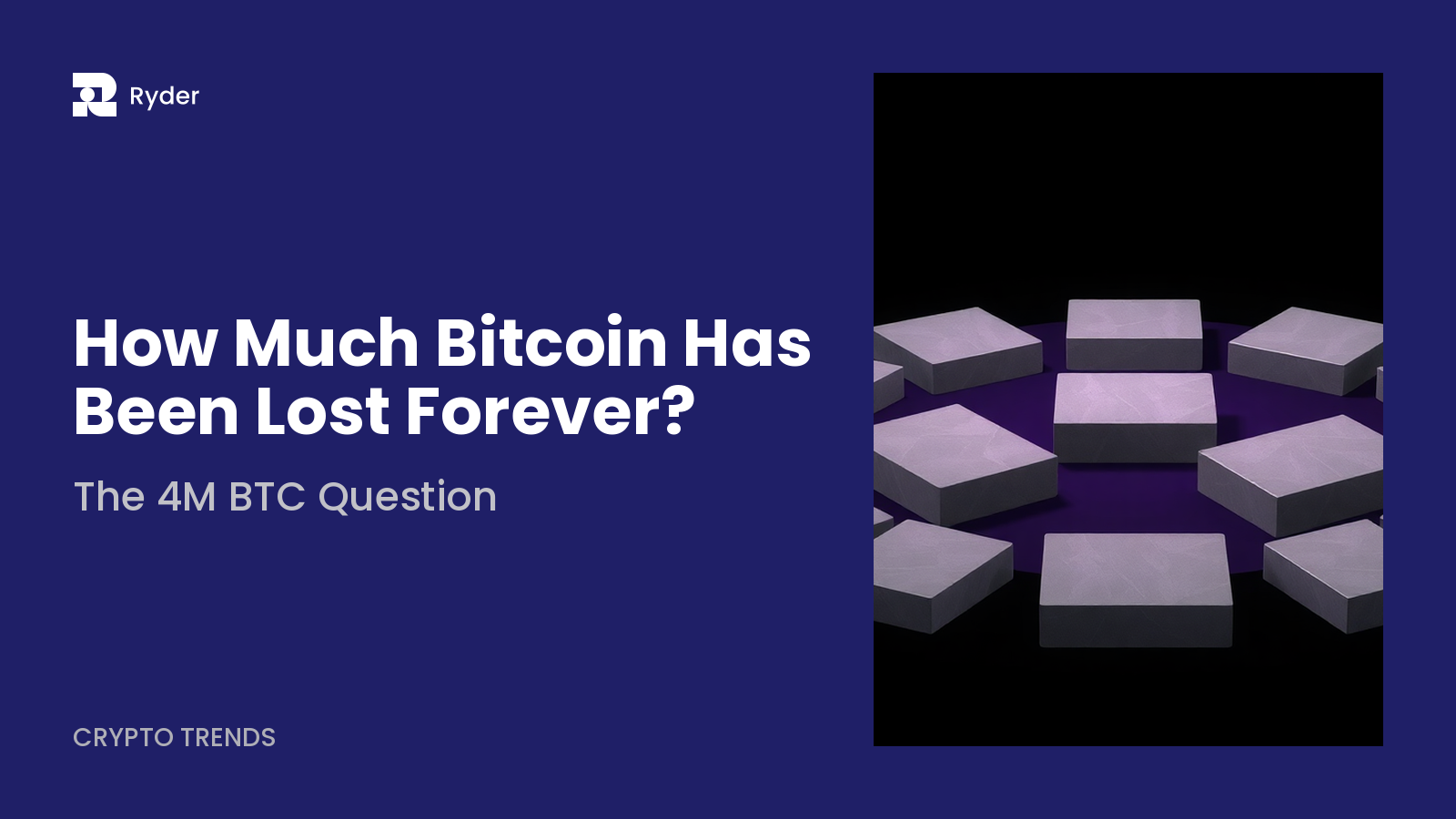 Ryder blog hero reading The 4M BTC Question | How Much Bitcoin Has Been Lost Forever? — lost bitcoin