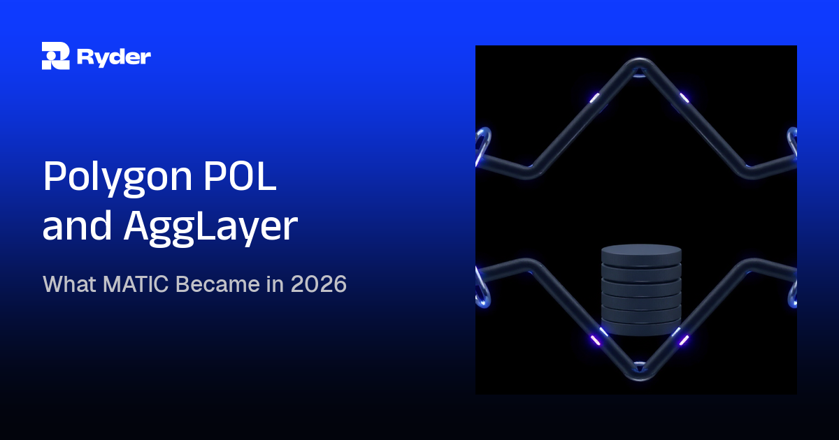 Ryder blog hero reading What MATIC Became in 2026 | Polygon POL and AggLayer — polygon crypto