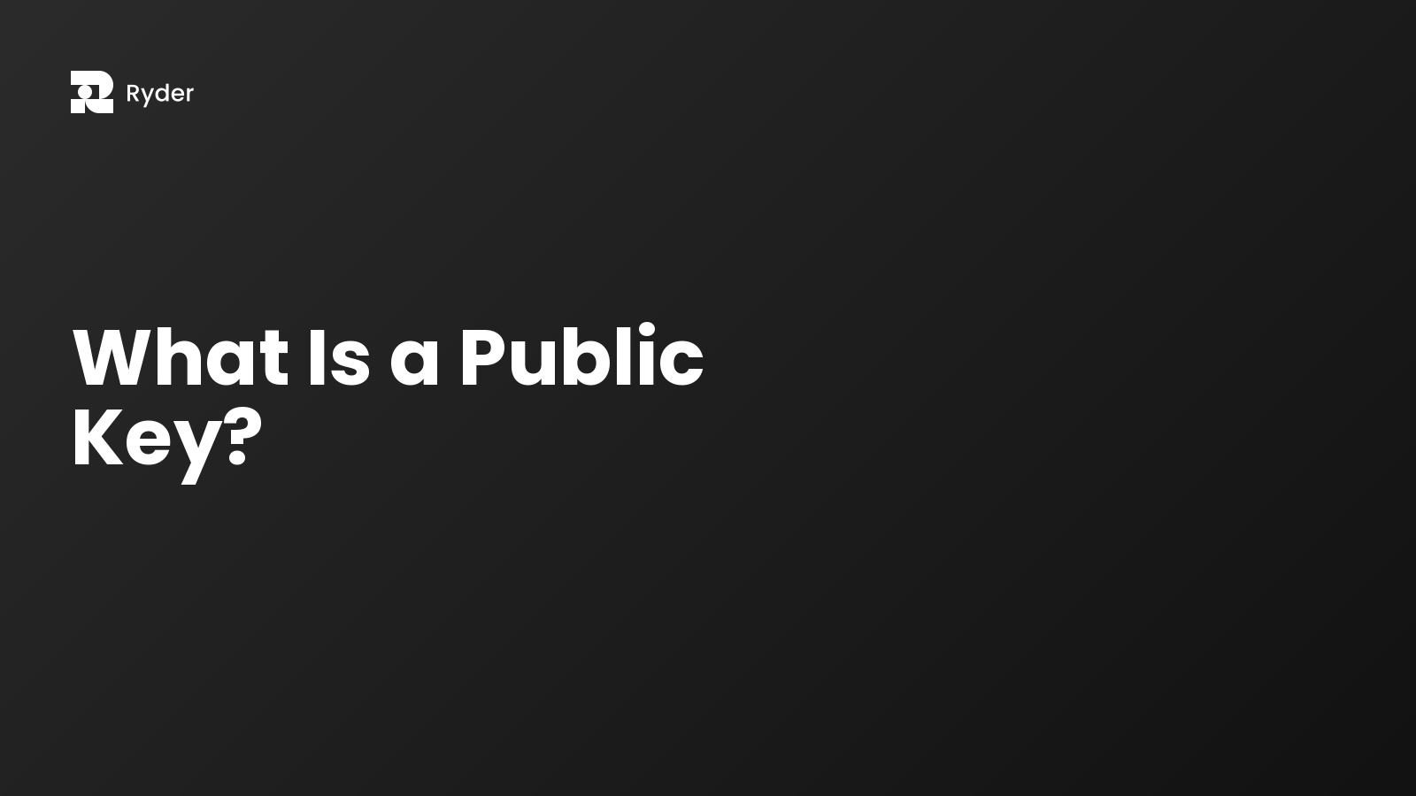 Ryder blog hero — what is a public key?