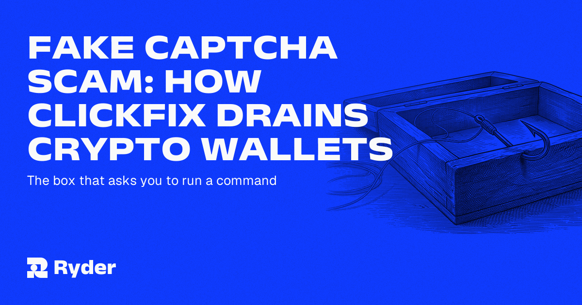 Ryder One hardware wallet in front of a laptop showing a browser verification box