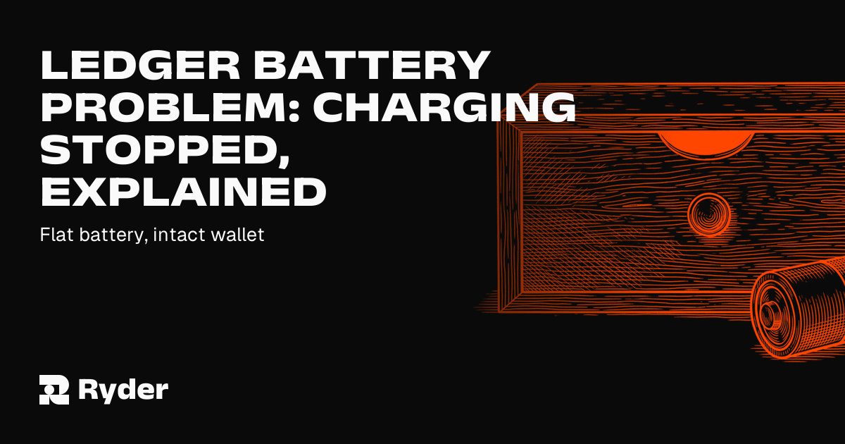 A hardware wallet refusing to charge while the recovery that actually restores it sits untouched in a drawer — Ryder self-custody hardware wallet