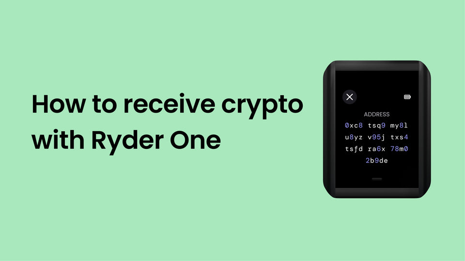 How to receive crypto with Ryder One