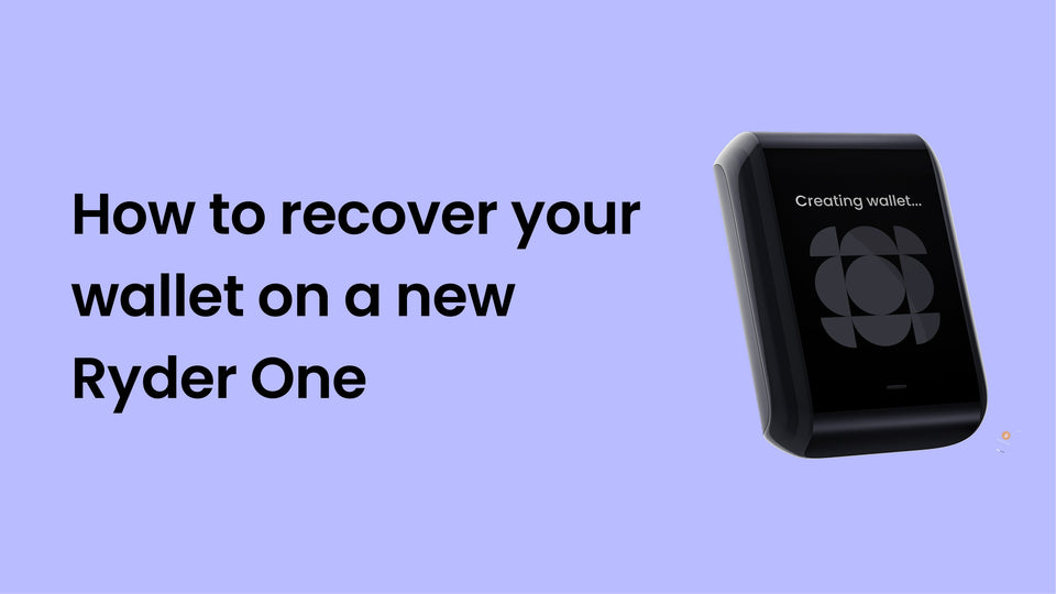 How to recover your wallet on a new Ryder One