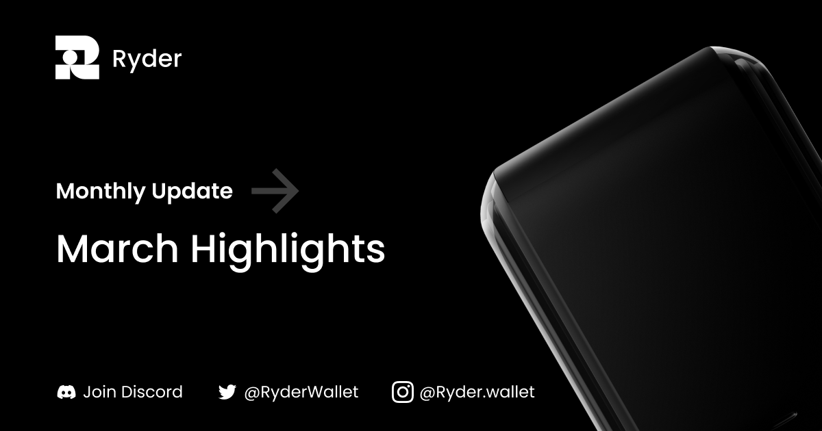 Ryder's March Recap: a security audit, a major update, a new website, and lots more