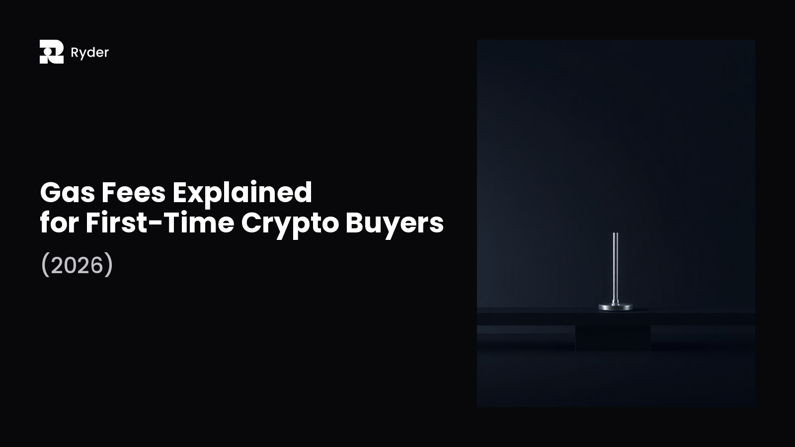 Ryder blog hero — gas fees explained for first-time crypto buyers (2026)