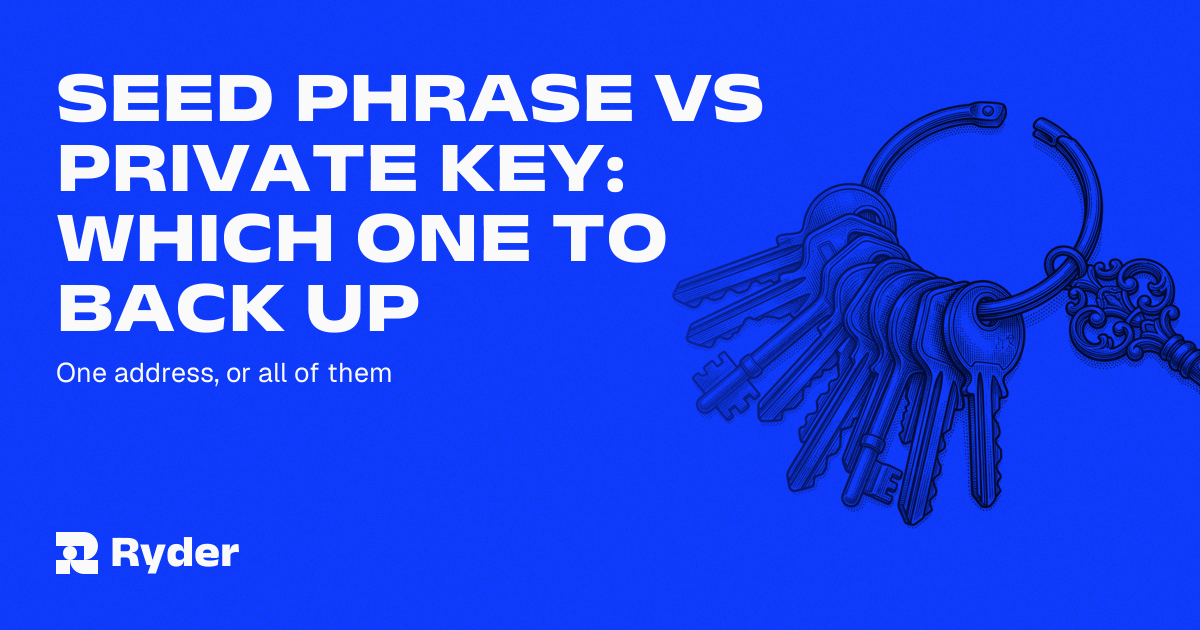 A single key beside a ring of many keys, next to a Ryder One and Recovery Tag