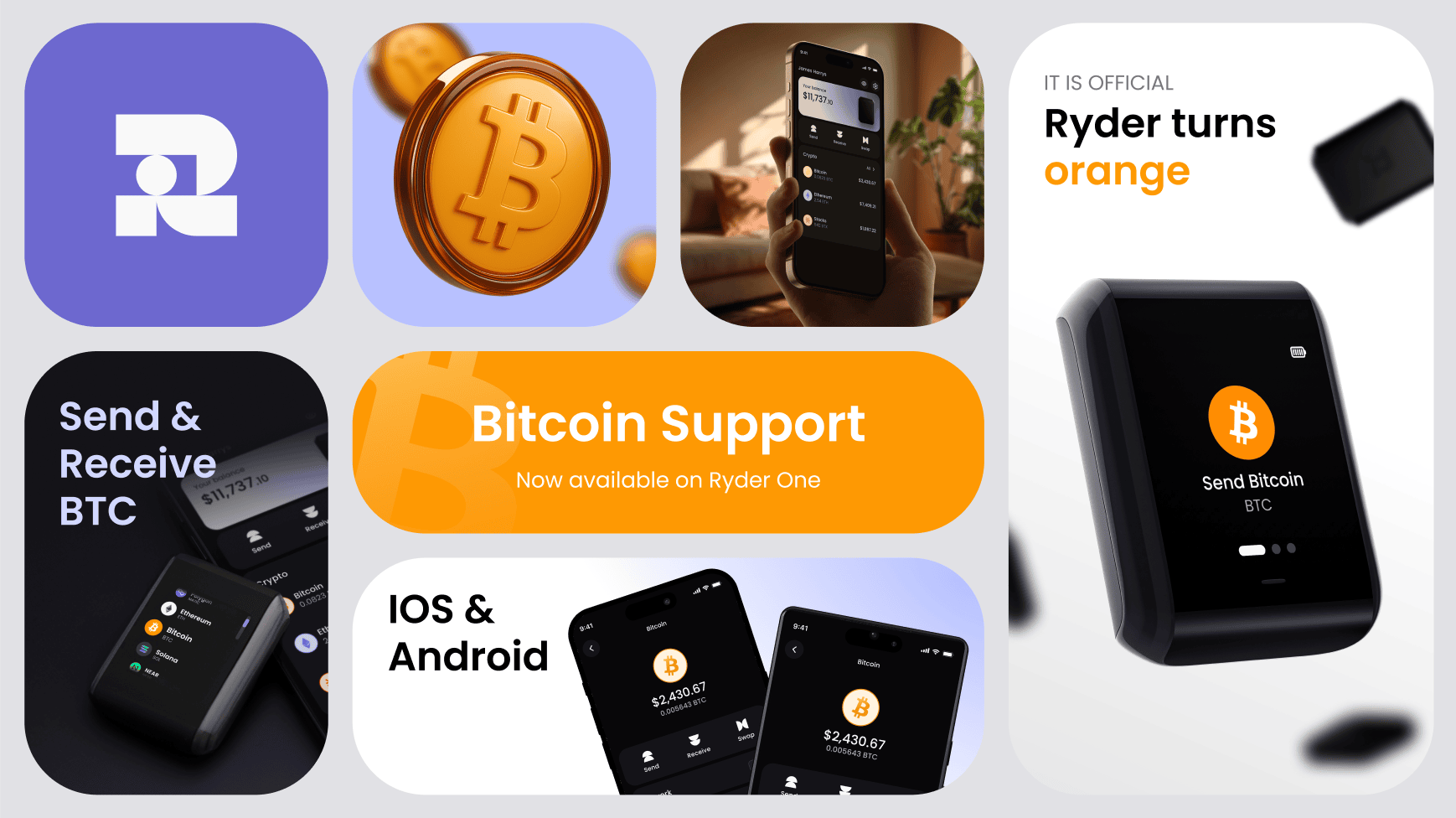 Ryder OS 1.3.0 is now available: Bitcoin support, Recovery Phrase reveal, UI enhancements